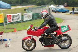 1985 Ducati Race Bike left with rider