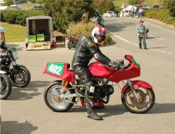 1985 Ducati Race Bike right with rider