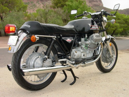 1973 Moto Guzzi V7 Sport Black R Rear