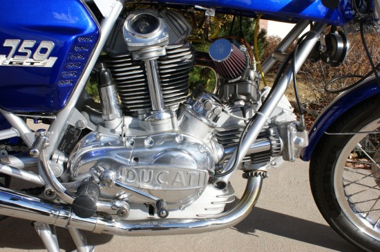 1974 Ducati 750 Sport Blue R Engine