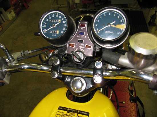 1975 Honda CB400 Yellow Right Dash