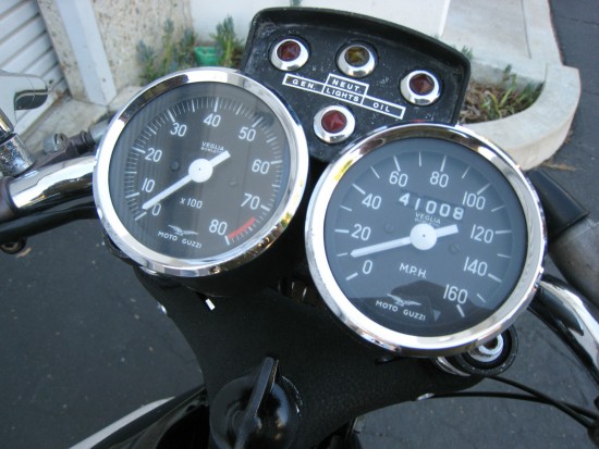 1973 Moto Guzzi V7 Sport Clocks